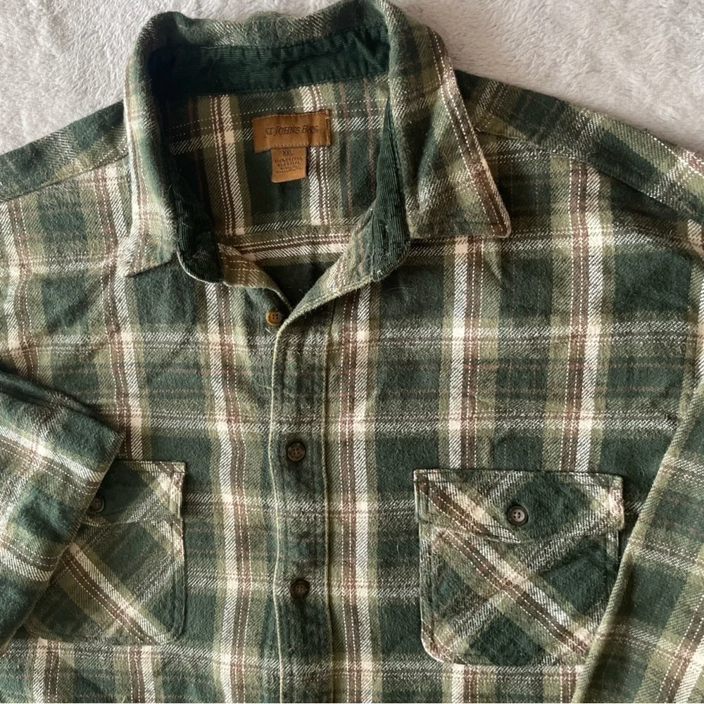 Saint Johns Bay heavy weight Green Plaid Men's flannel XXL